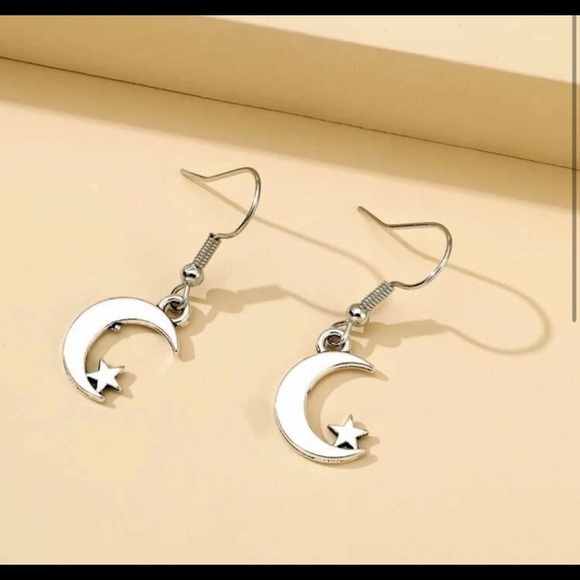 New! Boho 925 Silver Crescent Moon Dangle Drop Earrings - Picture 2 of 3